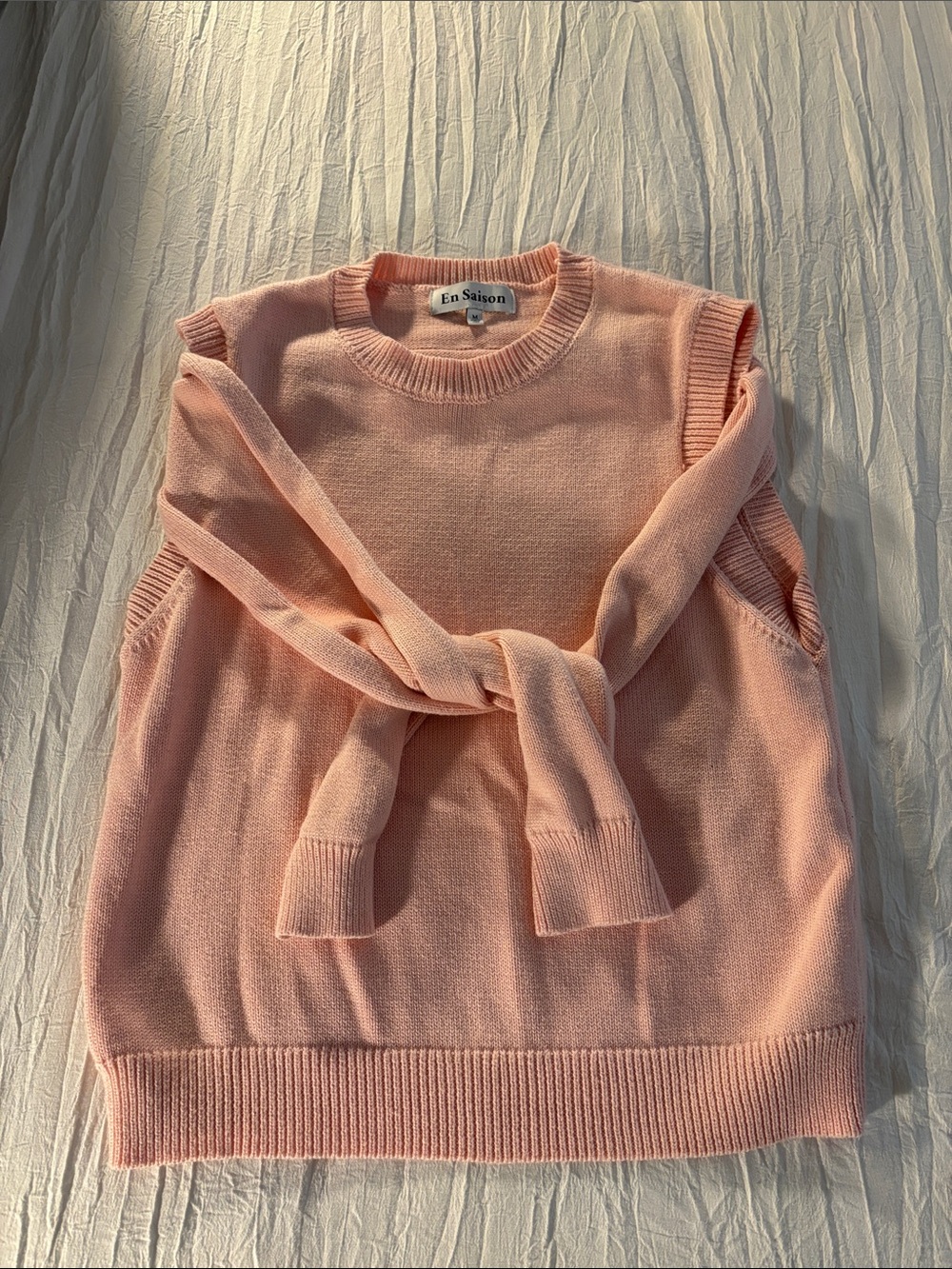 En Saison Light Pink V-Neck Sweater Vest